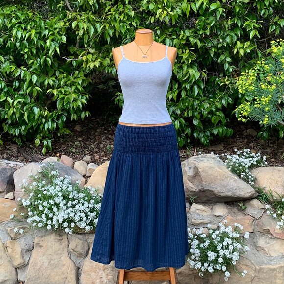 The Great. shirred waist woven pattern skirt - Picture 4 of 11